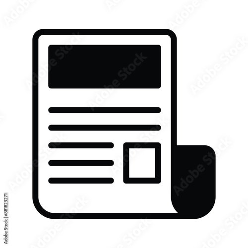 Trendy icon of newspaper in style, vector of press release concept