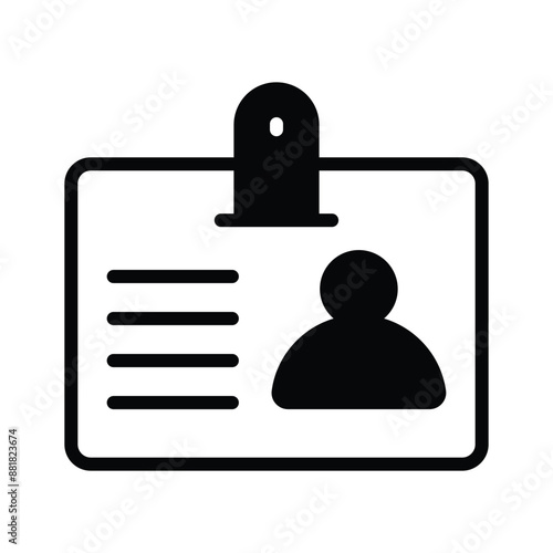 Employee id card vector design, entry pass icon in modern style