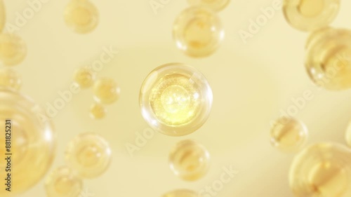 Wallpaper Mural Drops of moisture of many atoms float in cosmetics. Design of collagen bubbles. Concept for Moisturizing Cream and Serum. Vitamins for beauty and health Torontodigital.ca