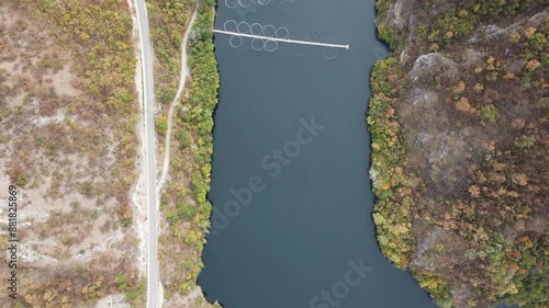 Aerial Autumn view of Krichim Reservoir, Rhodopes Mountain, Plovdiv Region, Bulgaria photo