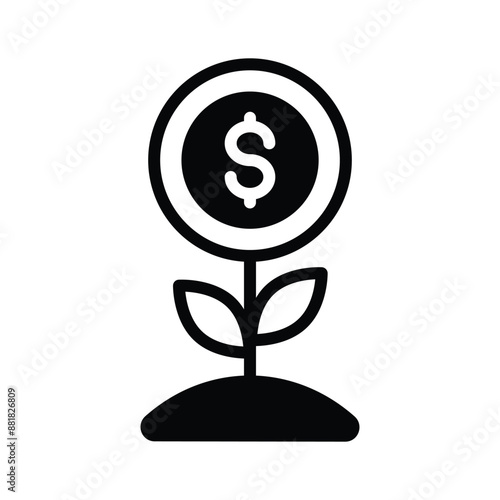 Grab this carefully crafted money plant vector, icon of business development