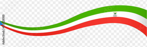 Equatorial Guinea flag wave isolated on png or transparent background vector illustration.  