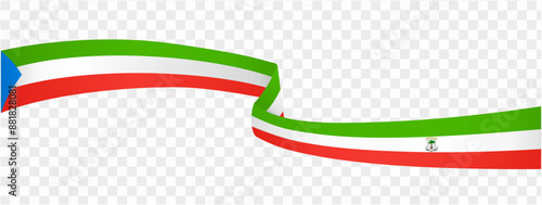 Equatorial Guinea flag wave isolated on png or transparent background vector illustration.  