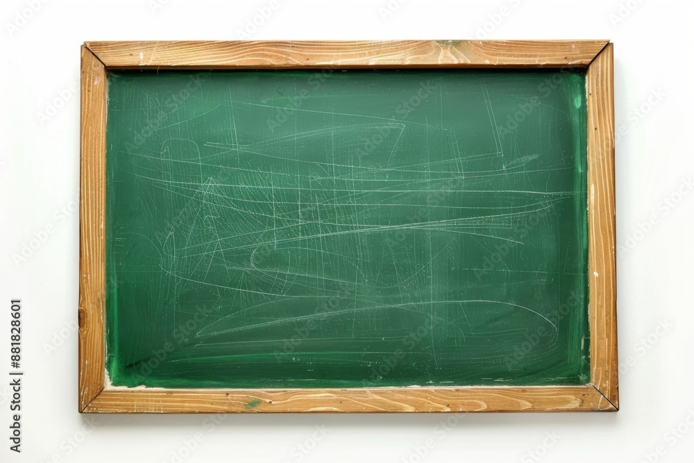 Chalkboard in wooden frame isolated on a white background. Green blackboard background texture Chalkboard in wooden frame isolated on a white background. Green blackboard background texture