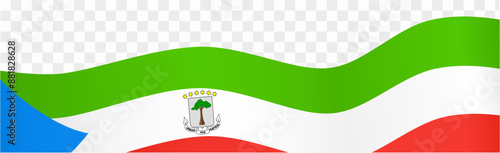 Equatorial Guinea flag wave isolated on png or transparent background vector illustration.  