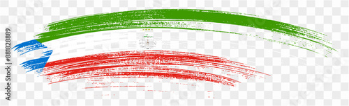 Equatorial Guinea flag brush paint textured isolated on png or transparent background. vector illustration  