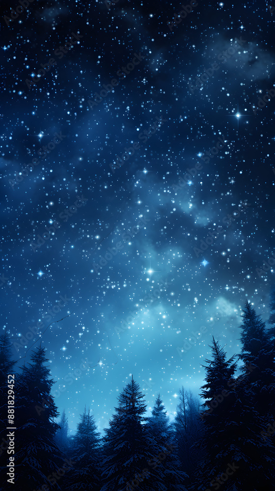 Naklejka premium Digital dark blue sky nebula abstract graphic poster background