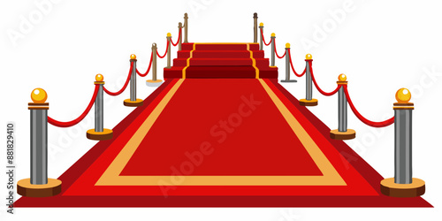 A red carpet isolated vector icon art illustration