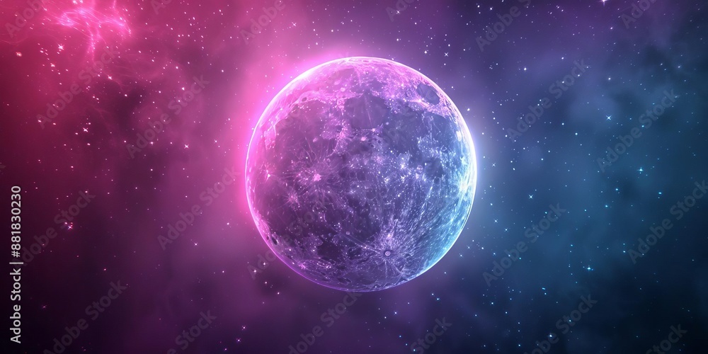 Vivid pink and purple cosmic nebula with a glowing planet, capturing the beauty of space and celestial wonders in a stunning astronomical scene. Vivid pink and purple cosmic nebula with a glowing planet, capturing the beauty of space and celestial wonders in a stunning astronomical scene.