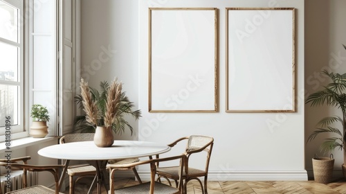 Minimalist Interior Design with Two Blank Frames