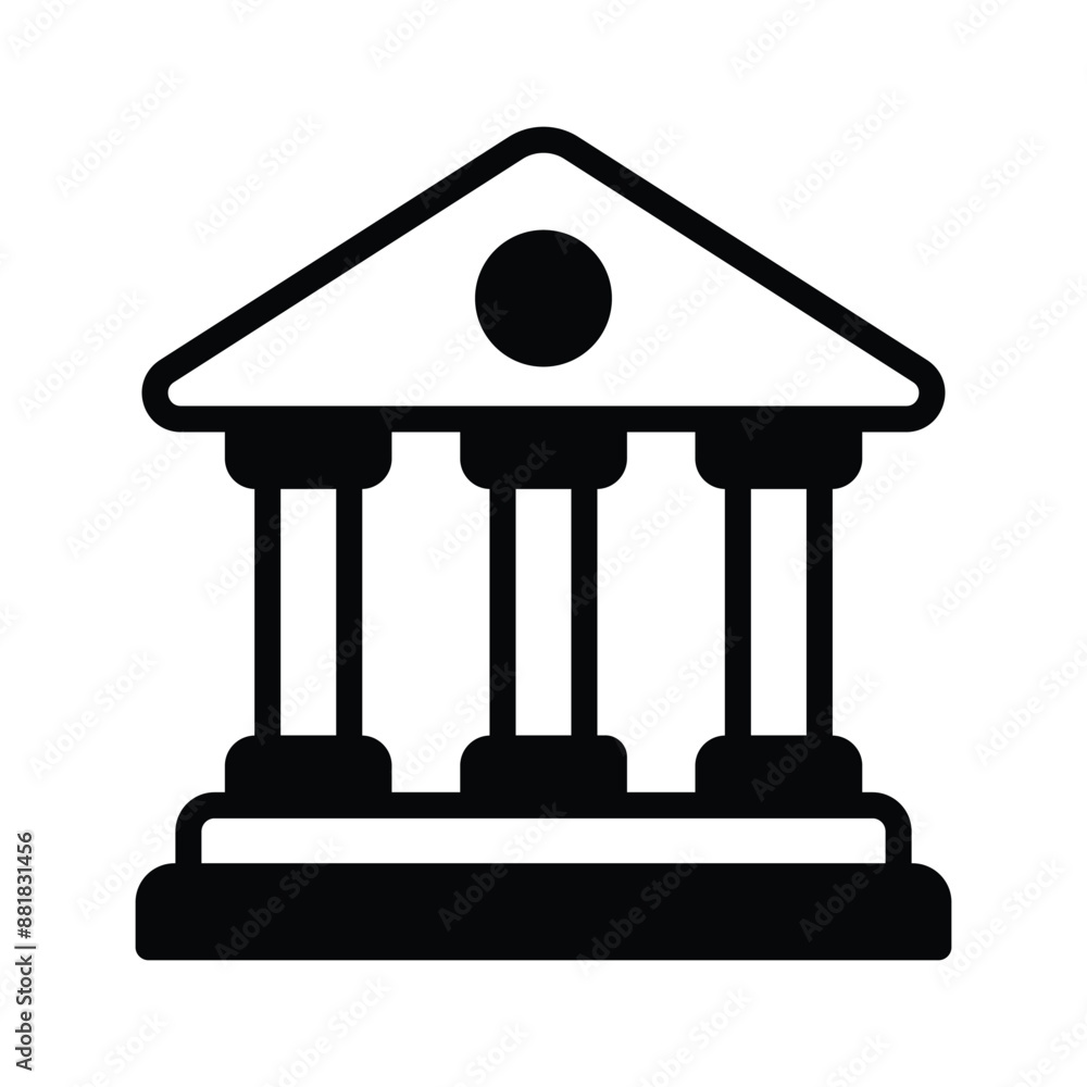 Building with pillars denoting concept vector of bank building in modern style Building with pillars denoting concept vector of bank building in modern style