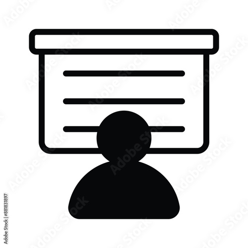 An icon of business graphical presentation, vector of statistical presentation