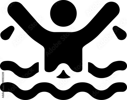 Man stick Icon : Swimming  and Drown