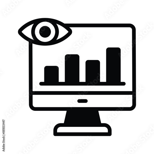 Data monitoring vector design in modern style isolated on white background