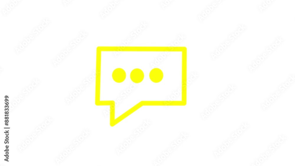 Black Speech Bubble Icon and Symbol Animation on White Background in 4K Video Black Speech Bubble Icon and Symbol Animation on White Background in 4K Video