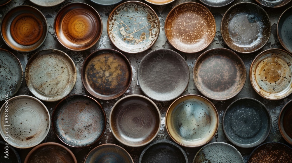 Collection of Rustic Ceramic Plates Collection of Rustic Ceramic Plates