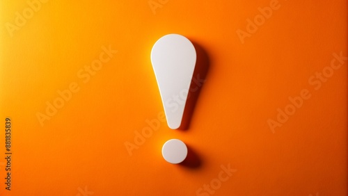 Wallpaper Mural Vibrant orange background with a bold, white paper cut-out exclamation mark symbolizing innovative solution and effective business communication idea. Torontodigital.ca