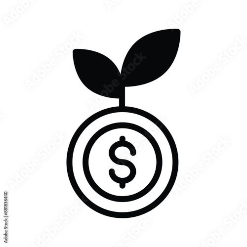 Grab this carefully crafted money plant vector, icon of business development