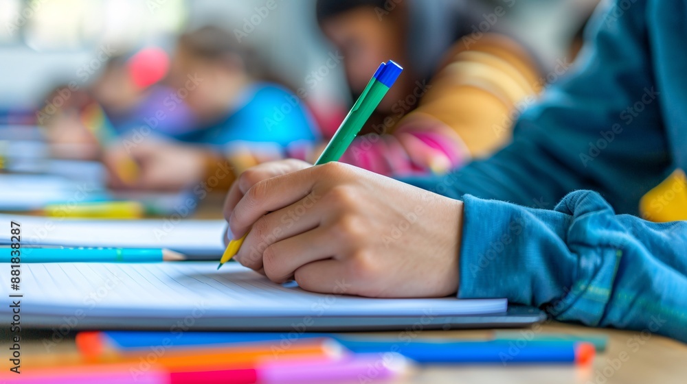 Teacher helping a student with their homework during class Stock Photo with copy space Teacher helping a student with their homework during class Stock Photo with copy space