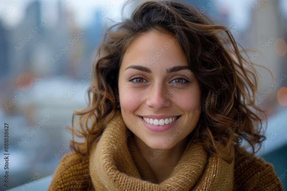 Happy Woman Smiling in NYC, Professional Headshot with City Background, Cheerful Career Photo, Big Apple Lifestyle, Success and Confidence Portrait Happy Woman Smiling in NYC, Professional Headshot with City Background, Cheerful Career Photo, Big Apple Lifestyle, Success and Confidence Portrait
