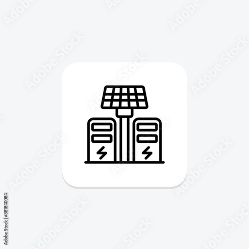 Solar Energy Station line icon , vector, pixel perfect, illustrator file © Blinix Solutions