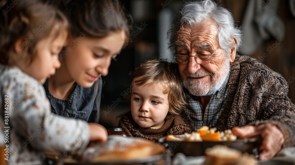 Educator and family sharing a special meal to unwind after a busy day Stock Photo with copy space Educator and family sharing a special meal to unwind after a busy day Stock Photo with copy space