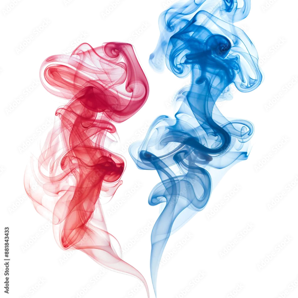 Fototapeta premium Vibrant Colorful Smoke Isolated on Transparent Background
