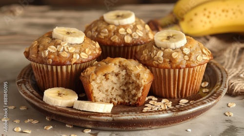 Homemade banana oat muffins