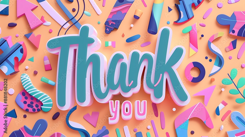 Modern Pastel Thank You Card with Bold Typography Design Modern Pastel Thank You Card with Bold Typography Design