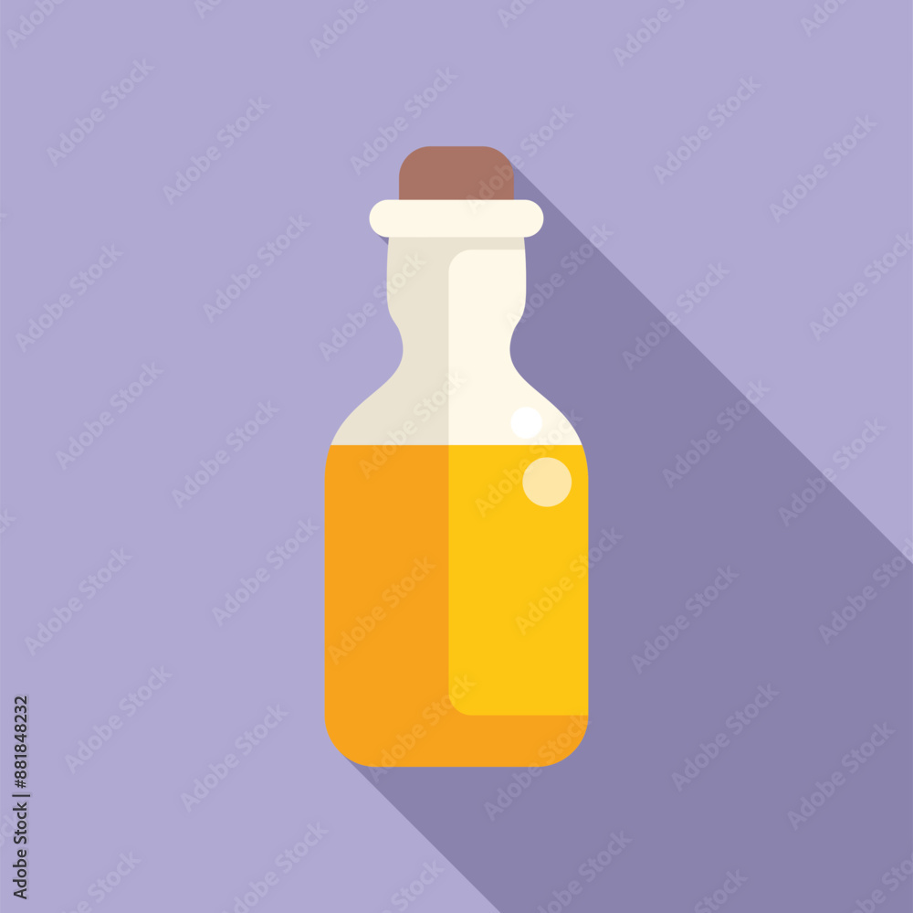 Glass bottle containing essential oil with cork lid, promoting aromatherapy and wellbeing Glass bottle containing essential oil with cork lid, promoting aromatherapy and wellbeing