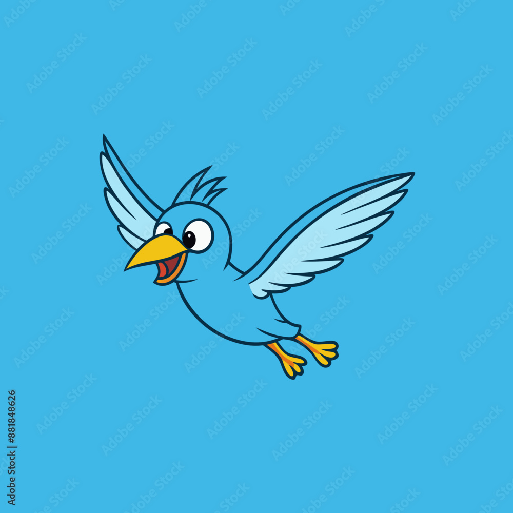 Obraz premium A flying bird icon vector style silhouette illustration