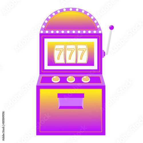 Vector illustration of slot machine. Flat illustration for mobile and web application. Vector illustration