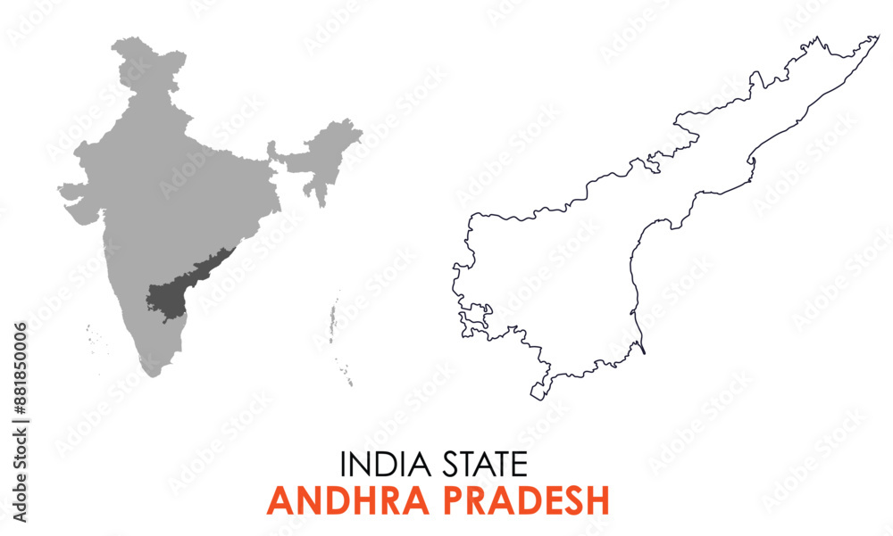 Andhra Pradesh map of Indian state. Andhra Pradesh map vector illustration. Andhra Pradesh vector map on white background. Andhra Pradesh map of Indian state. Andhra Pradesh map vector illustration. Andhra Pradesh vector map on white background.