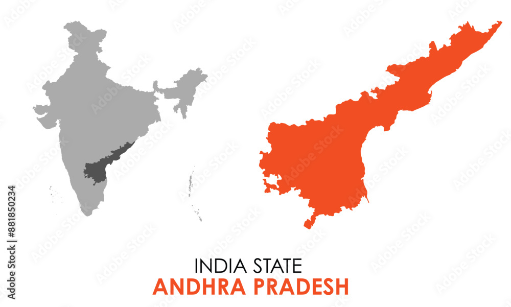 Andhra Pradesh map of Indian state. Andhra Pradesh map vector illustration. Andhra Pradesh vector map on white background. Andhra Pradesh map of Indian state. Andhra Pradesh map vector illustration. Andhra Pradesh vector map on white background.