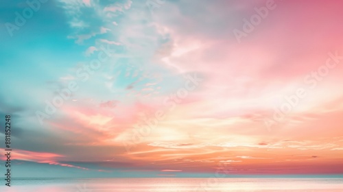 Pastel Sky Over a Calm Ocean