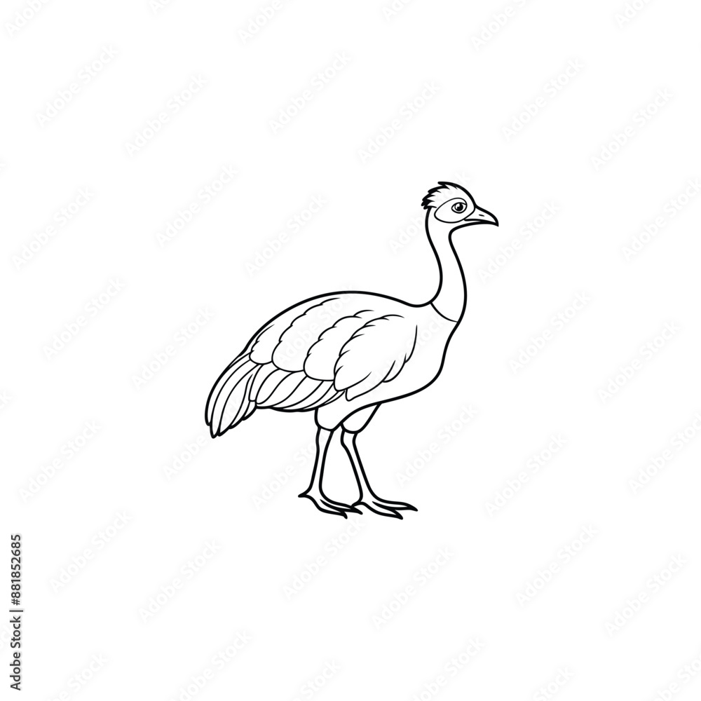 Fototapeta premium grey crowned crane vector silhouette