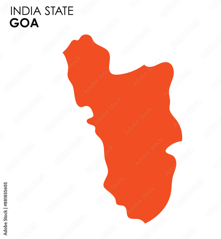 Goa map of Indian state. Goa map vector illustration. Goa vector map on white background. Goa map of Indian state. Goa map vector illustration. Goa vector map on white background.
