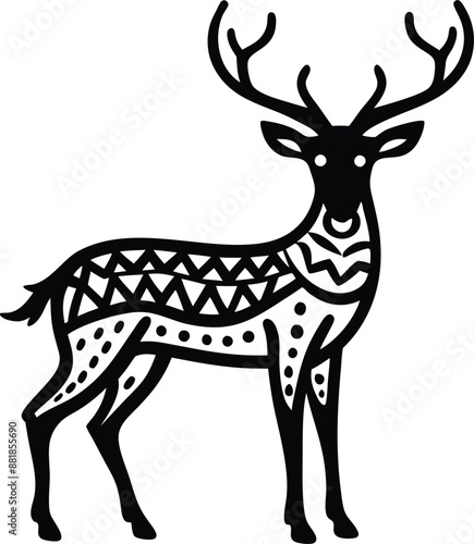 animal, deer, wild, nature, wildlife, mammal, forest, buck, stag, male, background, antlers, fauna, brown, antler,  graphic, horn, head, symbol, silhouette, hunting, black, illustration, element, desi