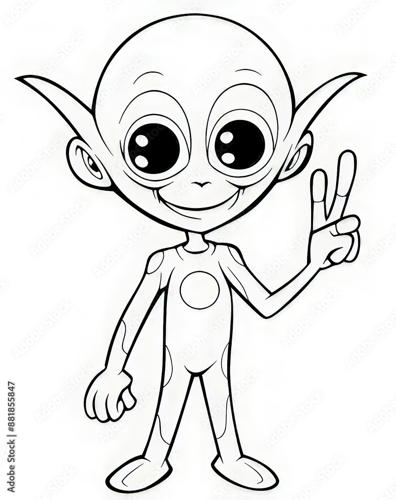 Extraterrestrial Oasis. Alien Image Coloring Page Extraterrestrial Oasis. Alien Image Coloring Page