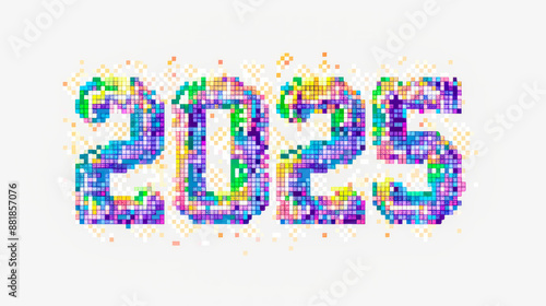 vibrant, pixelated 