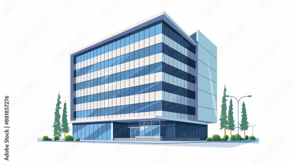 Modern Office Building with Glass Facade Modern Office Building with Glass Facade