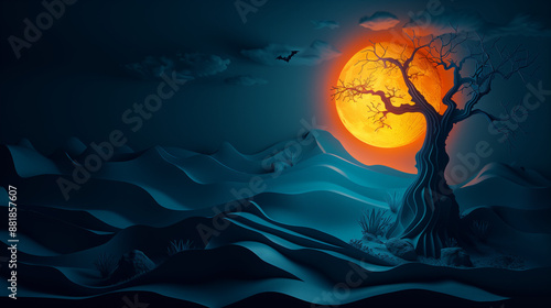 Halloween background, paper...