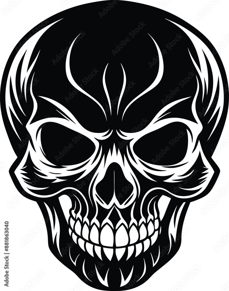 Skull Black and White Vector illustration, Skull Minimalist and Simple Silhouette Vector, Skull icon, tattoo, human, pirate Skull Black and White Vector illustration, Skull Minimalist and Simple Silhouette Vector, Skull icon, tattoo, human, pirate