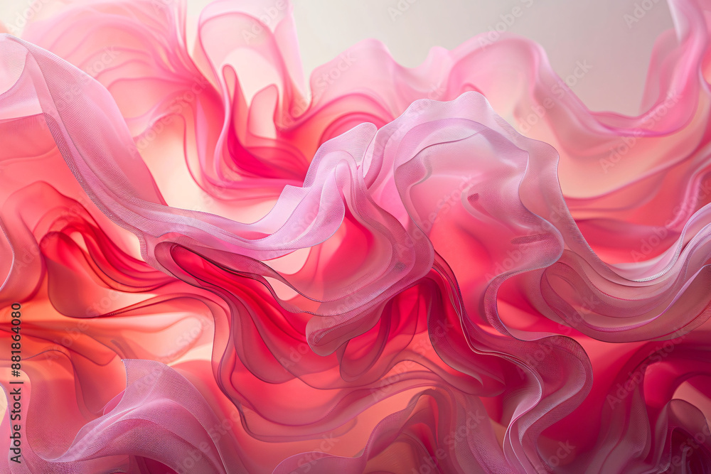 Pink gradient, organic and flowing forms, multi-layered, nostalgic charm Pink gradient, organic and flowing forms, multi-layered, nostalgic charm