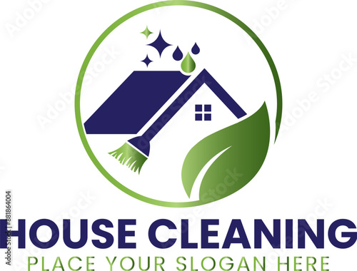 house, home cleaning logo design for download