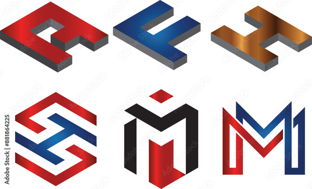Lettermark logo. Acronym logo. Hexagon logo design. Lettermark logo. Acronym logo. Hexagon logo design.