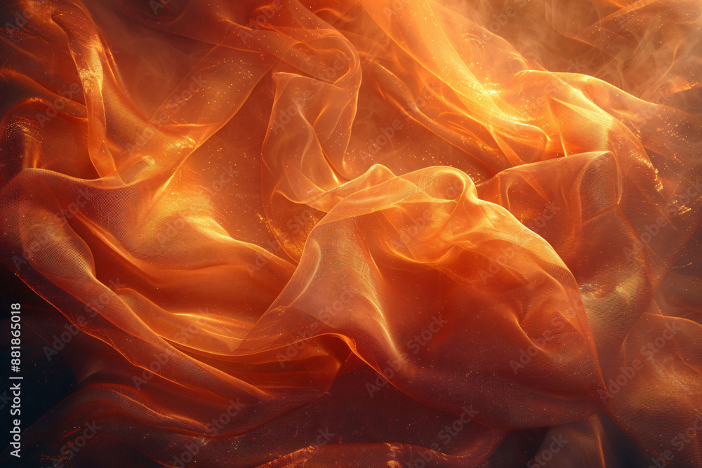 Obraz premium Fluid fractal fire swirls in vibrant hues, a dynamic energy-filled backdrop