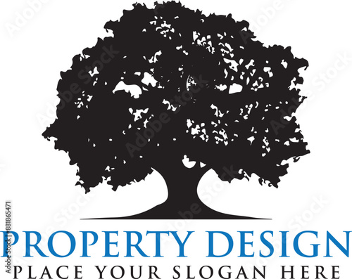 Property, house, building vector, tree logo design for download