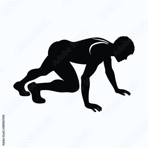 burpees silhouette vector