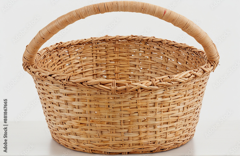 Bamboo basket, isolated on white background Bamboo basket, isolated on white background